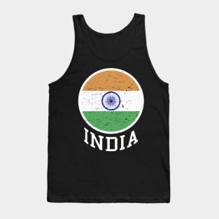 India Flag Logo Tricolor with Ashoka Chakra Desi Indian Tank Top